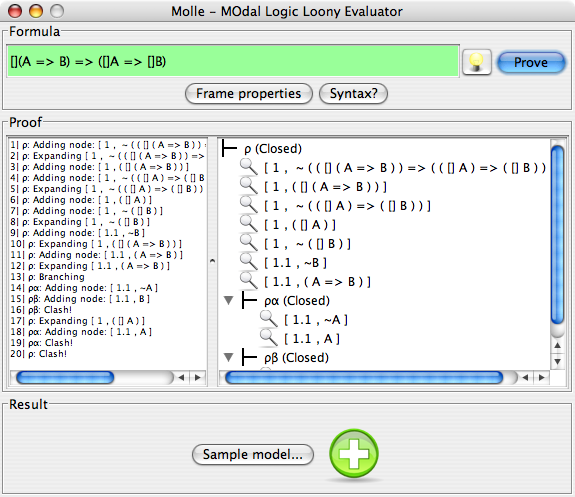 Molle main window, Mac OS X, standard look 'n feel